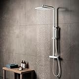 KOMIRO Duschsystem,Regendusche mit Armatur(Duscharmatur mit thermostat,Duschkopf mit Schlauch und...