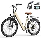 E-Bike 24' 7-Gang Hochkohlenstoffstahlrahmen Elektrofahrrad 250W Motor 13Ah Akku...