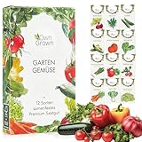 OwnGrown Gemüse Samen Set - 12 Pflanzensamen Sorten für Hochbeet und Garten - Praktische Box mit...