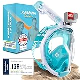 Die Preisgekrönte KAIMANA® Schnorchelmaske Kinder inkl. Tragetasche - absolut CO₂ sichere...