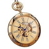 GeRRiT Taschenuhr, goldene automatische mechanische Taschenuhr, Retro-Kupferuhren, römische...