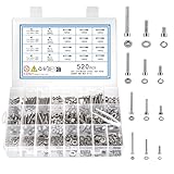 KOXXIAMOQ 520 Stück Schrauben Set, M3 M4 M5 M6 Zylinderschrauben mit Innensechskant Schraube mit...