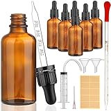 modacraft 6Stk 50ml Pipettenflasche mit Hilfszubehör, Flasche mit Pipette Braunglasflasche...