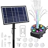 Forever Speed 10W LED Solar Springbrunnen mit Fernbedienung Solarbrunnen Solar Teichpumpe mit Akku...