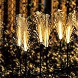 Fafeicy Solar-Gartenleuchten aus Schilfrohr, Wasserdichte LED-Pfahlleuchten mit 8–10 Stunden...