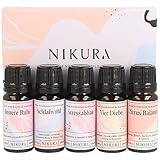 Nikura Ätherische Öle Mischungen Geschenkset - 5 x 10ml I Beruhigende ätherische Öle für...