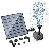 AISITIN Solar Springbrunnen für Außen 1.5W DIY Solarbrunnen für Draussen 2024 Upgrade Solarpumpe...