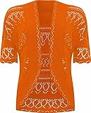 Damen Häkel-Bolero, gestrickt, kurze Ärmel, elegant, vorne offen, Cardigan, Top, T-Shirts, Weste,...