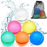 Wiederverwendbare Wasserballons, latexfreier Silikon-Wasserspritzball mit Netzbeutel,...