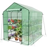 VOUNOT® Gewächshaus Foliengewächshaus, begehbares Gartenhäuschen mit 12 Regalebenen, Tomatenhaus...