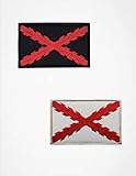 Packung mit 2 Patches mit Burgunder-Kreuz – Andreas-Flügel, bestickt, Militär-Aufnäher für...