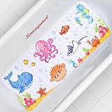 Secopad Baby Badewannenmatte für Badewanne, 100x40 cm rutschfeste Cartoon Badewannen Duschmatte...