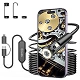 Endoskopkamera mit Licht, Ferdiiz 1920P HD Doppellinse Rohrkamera mit 8+1 LED, Wasserdichtes IP67...