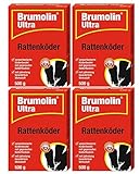 Brumolin Ultra Rattenköder 4x500 gr, Rattengift, Rattenportionsköder, Rattenbekämpfung