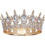 DEARMAMY Vintage Tiara Krone Für Frauen Geburtstag Glitzernde Braut Diadem Haarschmuck Ideal Für...