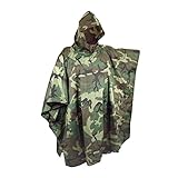 Megaprom Jagd Angeln Outdoor Army Bundeswehr Regenponcho Regenjacke Nässeschutz Camouflage...