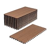 Ventanara® WPC Holz Kunststoff Fliesen Terrassenfliesen Klickfliesen Balkonfliesen 11 Stück = 2m²...