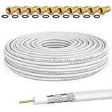 HB-DIGITAL 25m Koaxialkabel HQ-135 Antennenkabel 135dB SAT Kabel 8K 4K UHD 4-Fach geschirmt für...