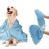 Patas Lague Luxuriöses, saugfähiges Hundehandtuch, Mikrofaser, schnell trocknendes Handtuch mit...