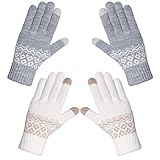 Chalier Fashion Warme Winterhandschuhe für Damen, Winter Touchscreen Handschuhe, winddichte warme...
