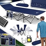 KESSER® Campingbett Feldbett Klappbar Klappbett Campingliege inkl. Tragetasche + Seitentasche 190 x...