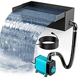 POPOSOAP - 8 Zoll Teich Wasserfall Spill mit Pumpen-Kit 304 Edelstahl Wasserfall Box Teich Deponie...