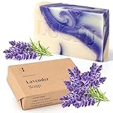 lubiu Lavendelseife Stück 100g - Naturseife Ohne Zusatzstoffe und Palmöl - Lavendel Seife...