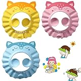 Einstellbare Baby Duschhaube Shampoo Schutz Kappe Shampooaugenschutz mit Augenschutz Ohrenschutz...