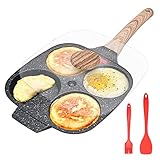 Bobikuke Spiegeleipfanne, Pancake Pfanne mit Deckel 4 Loch Augenpfanne Antihaft-Aluminium Pfanne...