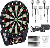 Elektronische Dartscheibe für 1-16 Spieler, E-Dartboards Dartautomat mit 4 LCD-Anzeige und 6 Darts...