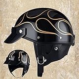 qloijnv Vintage-Helm, Mofa, Schalen, Retro, Motorradhelm, Vintage-Helm, Jet-Helm, 3/4-Helm,...