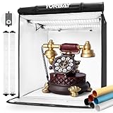 Yorbay Fotostudio Set 52 x 52 x 52cm CRI 95+ LED-Fotobox Lichtbox Lichtwürfel Profi Fotografie...