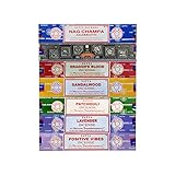 Satya Räucherstäbchen Geschenkset Nag Champa, Super Hit, Drachenblut, Sandelholz, Patchouli,...