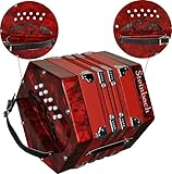 Steinbach Concertina in rot 2 x 10 Diskantknöpfe (20 Diatonische Töne)