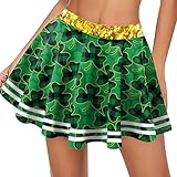 2026 neues Kariertes Rock-Set St. Patrick's Day Outfit Damen Casual Set Rock (Yellow, M)