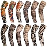 BBTO 12 Stück Tattoo Ärmel Set Arm Sleeves Kühlung Gefälschte Sonnencreme Armlinge Für Damen...