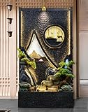 Elegantes LED Wasserfall Brunnen Set mit Bonsai Bäumen - Indoor Outdoor Dekorative Wasserspiele (C)