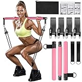 Qicool Pilates bar kit,Pilates Stangen Übungsstock Set mit 4...