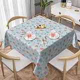 Quadratische Tischdecke, 137 X 137 cm, Schmutzabweisender Stoff, Wasserdicht, für Hochzeiten,...