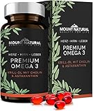 MOUNT NATURAL Krillöl - 1180mg mit hochdosiertem Omega-3: EPA, DHA, Cholin und Astaxanthin -...