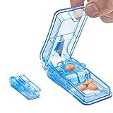 XCOZU Tablettenteiler, Tragbarer Tablettenschneider mit EdelstahlKlinge für Kleine Pillen und...