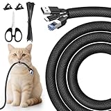 CoKeeSun Kabelschläuche 3 Meter-10mm, 14 Stück Hund und Katze Kabelschutzgitter Set, Flexibler...