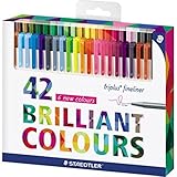 STAEDTLER triplus 334 C42 Fineliner, dreikant, Set mit 42 brillanten Farben, Promotion 32 + 10...