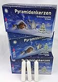 Pyramidenkerzen klein, weiß ca. 14 x 74 mm / 150 Stück Weihnachtskerzen, Adventskerzen,...