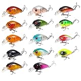 14 pcs Angelköder Set Köder Kit Wobbler Crankbaits mit Haken Hard Popper Köder für Salzwasser...