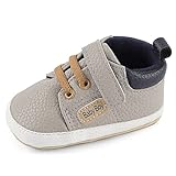 MASOCIO Babyschuhe Junge Baby Schuhe Lauflernschuhe Jungen Krabbelschuhe Sneaker Größe 20 Grau...