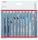 Bosch Accessories Professional 10tlg. Stichsägenblätter Set (für Holz und Metall, Zubehör für...