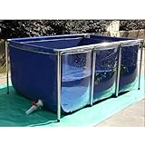 Großer rechteckiger Fischteich aus PVC-Segeltuch – faltbarer oberirdischer Pool mit Stahlrahmen &...