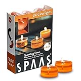 SPAAS 24 Duftenden Clearlights, Teelichter mit durchsichtigem Halter, ± 4,5 Stunden - Sparkling...
