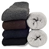 Josnown Thermosocken Herren, 5 Paar Warme WinterSocken mit Dicke Frotteesohle, Anti Schweiß,...